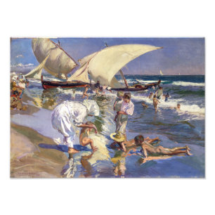 Valencia Beach Ochtend Licht   Joaquín í Sorolla  Foto Afdruk