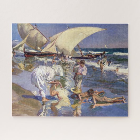 Valencia Beach Ochtend Licht | Joaquín í Sorolla  Legpuzzel (Horizontaal)