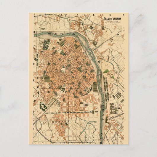 Valencia Spanje 1904 Briefkaart (Voorkant)