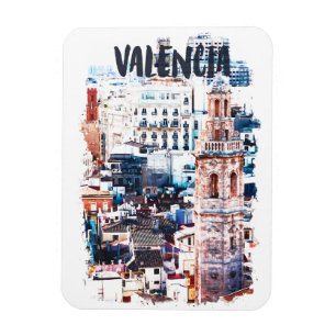 Valencia Spanje Architectuur Waterverf Stad Magneet