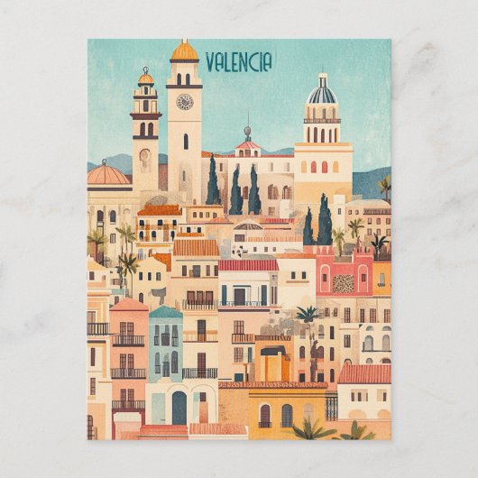 Valencia Spanje Briefkaart (Voorkant)
