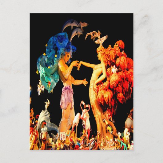 Valencia Spanje campanar fallanou Briefkaart (Voorkant)