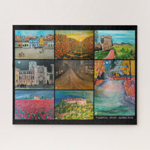 Valencia Spanje Collage Schilderij van Alfred Fox Legpuzzel