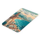 Valencia Spanje Illustratie Reizen Art Vintage Magneet (Linkerzijde)