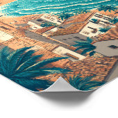 Valencia Spanje Illustratie Reizen Art Vintage Poster (Hoek)