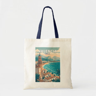 Valencia Spanje Illustratie Reizen Art Vintage Tote Bag