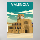 Valencia Spanje  minimumreisposter Poster (Voorkant)