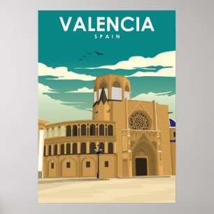 Valencia Spanje minimumreisposter Poster
