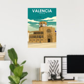Valencia Spanje  minimumreisposter Poster (Thuiskantoor)