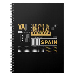 Valencia Spanje Moderne Typografie Reisontwerp Notitieboek