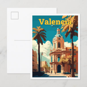 Valencia Spanje Reizen Illustratie Briefkaart