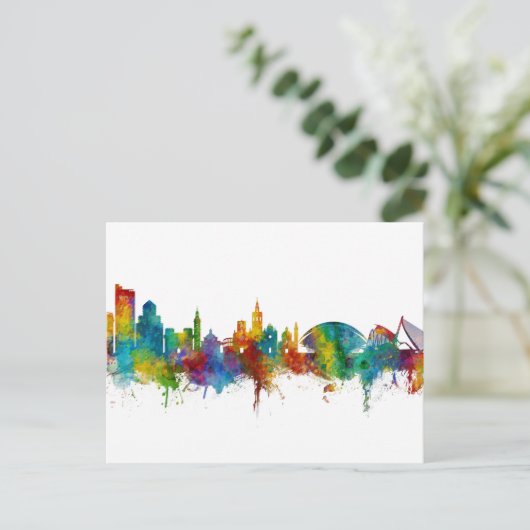 Valencia Spanje Skyline Briefkaart (Staand voorkant)
