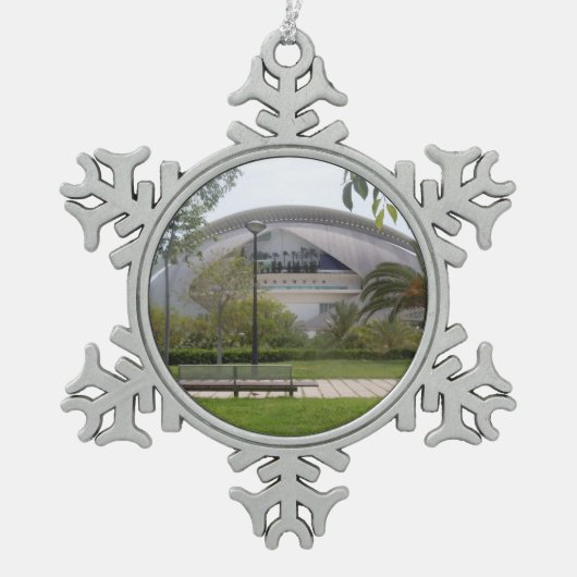 Valencia, Spanje Tin Sneeuwvlok Ornament (Voorkant)