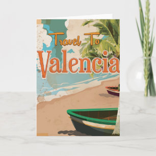 Valencia,Spanje Vintage vakantieposter Feestdagen Kaart