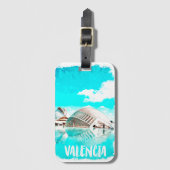 Valencia Spanje Waterverf L’Hemisfèric Bagagelabel (Voorkant (verticaal))