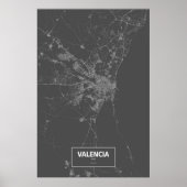 Valencia, Spanje (zwart wit) Poster (Voorkant)