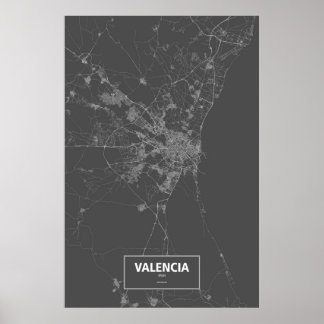 Valencia, Spanje (zwart wit) Poster
