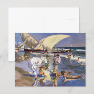Valencia Strand Ochtendlicht Joaquín Sorolla Briefkaart