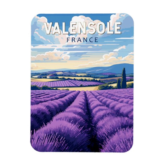 Valensole Frankrijk Reizen Kunst Vintage Magneet (Verticaal)