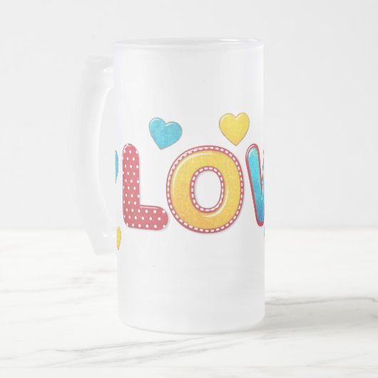 Valentijn 3D mengen en aanpassen Matglas Bierpul (Voorkant links)