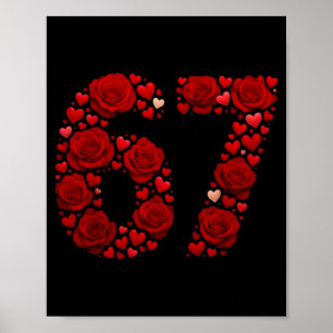 Valentijn 67 Meme Rozen Harten Grappig Zes Zeven V Poster