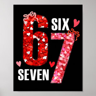 Valentijn 67 Zes Zeven Rozen Harten Boog Valentijn Poster