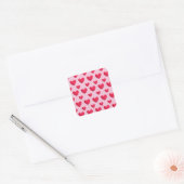 Valentijn achtergrond met hartliefde vierkante sticker (Envelop)