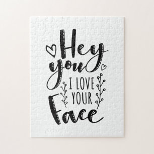 Valentijn Art Hé Ik hou van je gezicht Legpuzzel