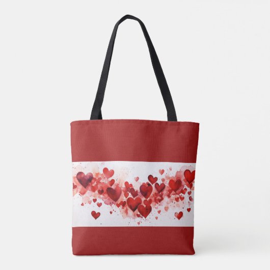 Valentijn Artistic Heart Design Canvas tas (Achterkant)