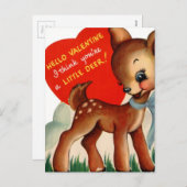  Valentijn Baby Deer Feestdagenkaart (Voorkant / Achterkant)