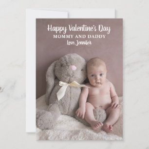 Valentijn Baby foto voor mama en papa Feestdagenkaart