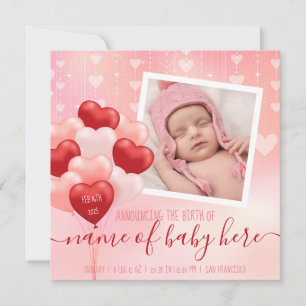 Valentijn Baby Hearts Balloons Februari Nieuws Aankondiging
