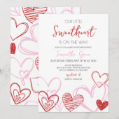 Valentijn Baby shower Kaart (Voorkant / Achterkant)