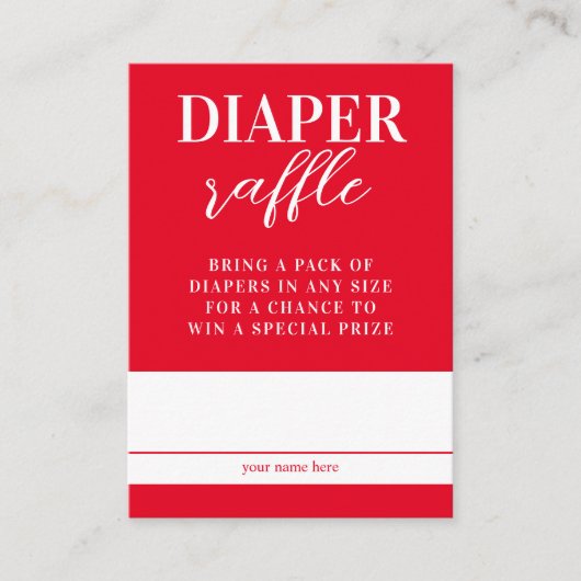 Valentijn Baby shower Luier Raffle Informatiekaartje (Voorkant)