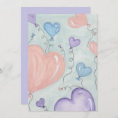 Valentijn-ballonnen Feestdagenkaart (Voorkant / Achterkant)