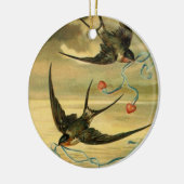Valentijn Barn Swallows Keramisch Ornament (Links)