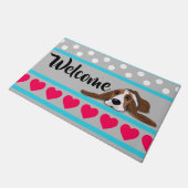 Valentijn Basset Hound Deurmat (Schuin)