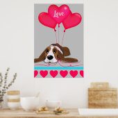 Valentijn Basset Hound Poster (Keuken)