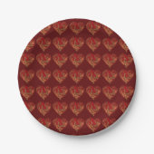 Valentijn Be Mine Red Brown Heart Typografie Papieren Bordje (Voorkant)