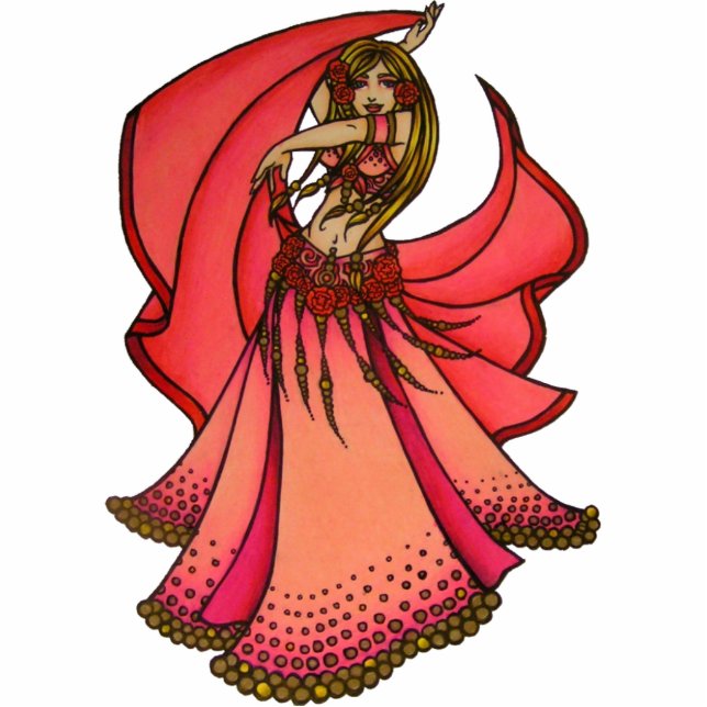 Valentijn Belly Dancer Fotobeeldje Ornament (Voorkant)