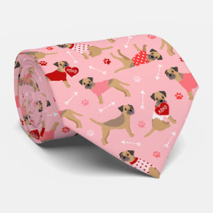 Valentijn Border Terrier Pattern Stropdas