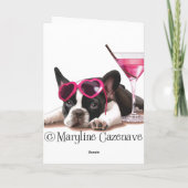 Valentijn Boston Terrier Feestdagen Kaart (Achterkant)