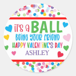 Valentijn Bouncy Ball Sticker