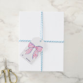 Valentijn Bow Pink Blue Gift Label, gepersonalisee Cadeaulabel (Met Touw)