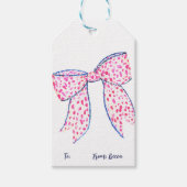 Valentijn Bow Pink Blue Gift Label, gepersonalisee Cadeaulabel (Voorkant)