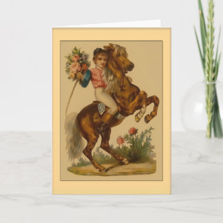 Valentijn-Boy op het paard Feestdagen Kaart