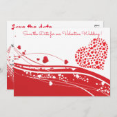 Valentijn Bruiloft Bewaar de Datum Save The Date (Voorkant / Achterkant)