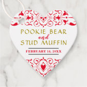 Valentijn bruiloft gast bedankjes labels (Voorkant)