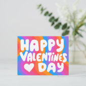 Valentijn Bubble Letters Rainbow Stripes Pride Briefkaart (Staand voorkant)