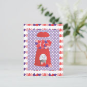 Valentijn Bubblegum Feestdagenkaart (Staand voorkant)